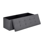 43 inch vouwopslag Ottomaanse bank, opbergkist, voetbestoel, slaapkamerbank met opslag, bevat maximaal 660 lb, donkergrijze