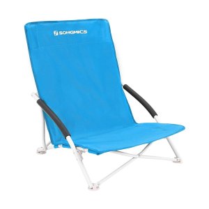 Strandstoel, vouwkampingsstoel, vouwstoel met draagtas, bevat maximaal 150 kg, gemaakt van robuuste Oxford -stof, blauw, 56 x 53 x 64 cm