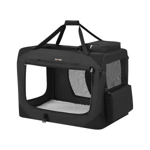 hondendoos voor auto, hondentransportdoos, opvouwbare kattenbox gemaakt van Oxford Fabric, XL, 81 x 58 x 58 cm, zwarte , 4100 g
