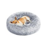 hondenbed, kattenbed, zacht pluche, 50 cm, grijs