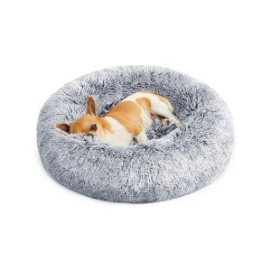 hondenbed, kattenbed, zacht pluche, 50 cm, grijs