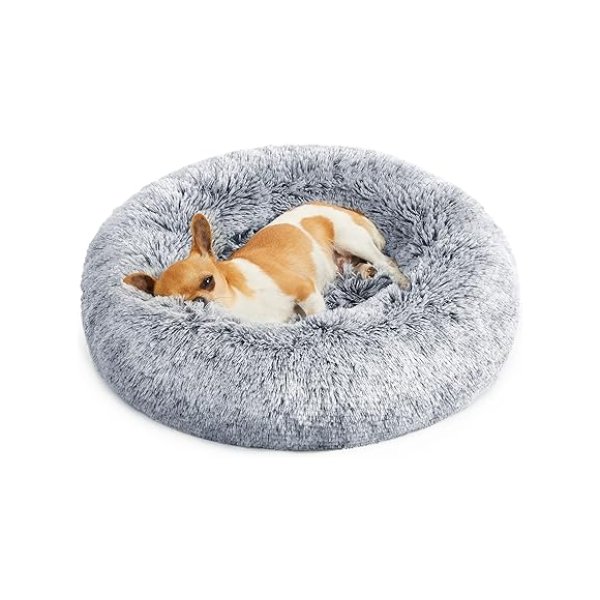 hondenbed, kattenbed, zacht pluche, 50 cm, grijs
