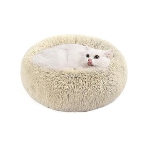 hondenbed, kattenbed, zacht pluche, 50 cm, kaki