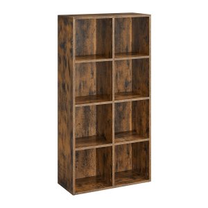 8 Cube boekenplank boekenplank kubus opbergplank stand-alone kast eenheid voor kantoor woonkamer slaapkamer rustiek bruin