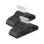 Set van 50 plastic kledinghangers met U-vormige opening Niet-slipruimte bespaard 0,5 cm dik, 41,5 cm lang, 360 ° roteerbare haak, zwart