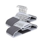 Plastic kledinghangerset van 50 U-vormige opening Niet-slipruimte bespaard 0,6 cm dik 41,5 cm breed 360 ° Roterende haak lichtgrijs