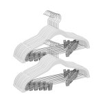 Trouser Hangers, set van 20 fluwelen hangers met verstelbare clips, 42,5 cm lang, niet-slip, ruimtebesparende, voor rokken, jassen, jurken, witte