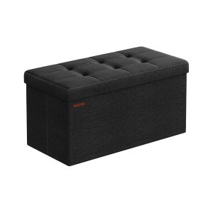 30 inch vouwopslag Ottomaanse bank, opbergkist, voetstoelrust, zwarte