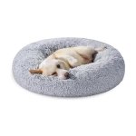 Hondenbed, kattenbed, zachte pluche, 80 cm, grijs