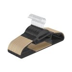 Plastic kledinghanger, set van 20, kledinghanger met U-vormige opening, niet-slip, ruimtebesparing, 0,6 cm dik, 41,5 cm lang, 360 ° roteerbare haak, zwart-bruine