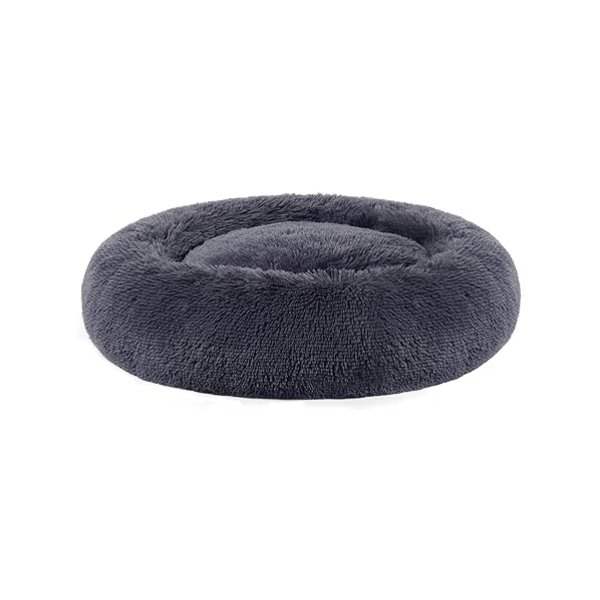 Hondenbed, kattenbed, zacht pluche, 80 cm, donkergrijs