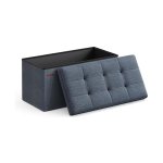 30 inch vouwopslag Ottomaanse bank, opbergkist, voetsteun, licht denim blauw