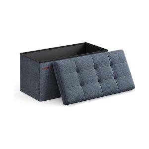 30 inch vouwopslag Ottomaanse bank, opbergkist, voetsteun, licht denim blauw