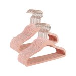 Babyhangers, pakket van 30 fluweelhangers voor kinderen met roségouden haken, niet-slip kinderhangers voor kleding in kast, baby of kinderjassen, lichtroze