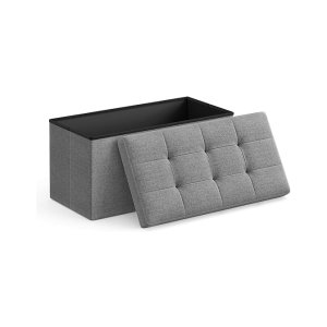 30 inch vouwopslag Ottomaanse bank, opbergkist, voetbestik, lichtgrijs ulsf47g, 15 x 30 x 15 inch