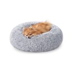 hondenbed, kattenbed, zacht pluche, 60 cm, grijs PGW038G01
