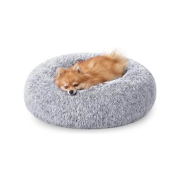 hondenbed, kattenbed, zacht pluche, 60 cm, grijs PGW038G01