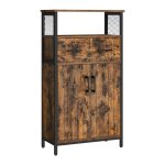 Badkamer meubels dressoir opbergkast verstelbare plank stalen frame voor woonkamer keuken industriële stijl vintage bruin black