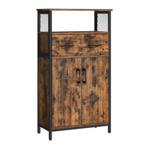 Badkamer meubels dressoir opbergkast verstelbare plank stalen frame voor woonkamer keuken industriële stijl vintage bruin black
