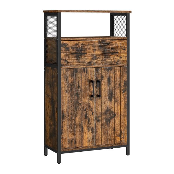 Badkamer meubels dressoir opbergkast verstelbare plank stalen frame voor woonkamer keuken industriële stijl vintage bruin black