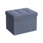41 cm bankje met opbergruimte, vouwstoelbox, opbergdoos, voetenbank, lichtblauw