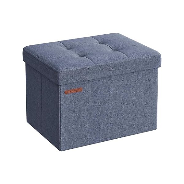 41 cm bankje met opbergruimte, vouwstoelbox, opbergdoos, voetenbank, lichtblauw