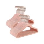 Babyhangers, pak van 50 fluweelhangers voor kinderen met roségouden haken, niet-slip kinderhangers voor kleding in kast, baby of kinderjassen, lichtroze