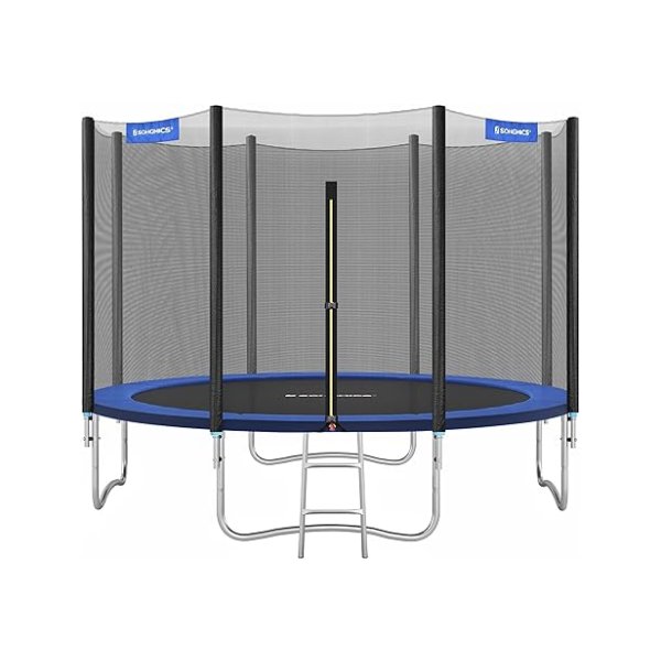 Ronde tuintrampoline met veiligheidsnet, met ladder en gevoerde stangen, veiligheidsafdekking, TÜV Rheinland getest, veilig, outdoor