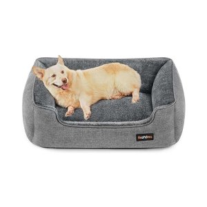 hondenbed, grote hondenbank, overtrek afneembaar en wasbaar in de machine, grijs