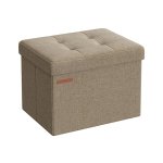 41 cm bankje met opbergruimte, vouwstoel, opbergdoos, voetenbank, licht taupe