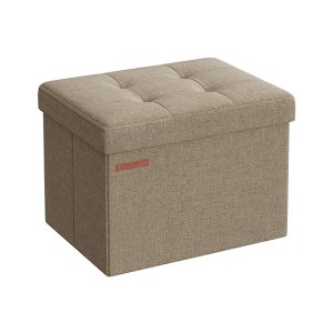41 cm bankje met opbergruimte, vouwstoel, opbergdoos, voetenbank, licht taupe