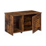 Cat kattenbak omheining, verborgen kat kattenkastmeubilair met louvered deur, ruime verborgen katten wasruimte met verdeler, kattenmeubelkast, houten huisdierenhuis, rustiek bruin en zwart