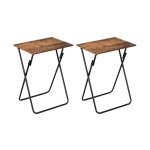 Vouwbare tv -lade tafel, bank snacktafel, bijzettafel voor kleine ruimte, opvouwbare koffiekraam, laptop eindtafel, dranktafel, voor woonkamer, slaapkamer, keuken, rustiek bruin