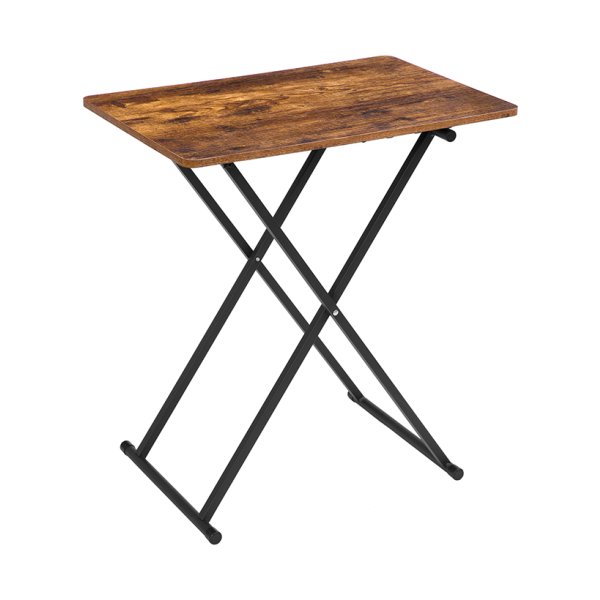 Oversized tv -lade, 3 verstelbare hoogtes tv -tafel, vouwsnacktafel, draagbare laptoptafel, extra grote dienbladtafel op bedbank in de woonkamer, slaapkamer, rustiek bruin
