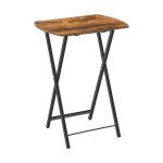 TV -lade, vouwkleedbaktafel, tv -tafel, gebogen desktop laptoptafel voor kleine ruimte in de woonkamer, slaapkamer, buitenshuis, gemakkelijke montage, rustiek bruin