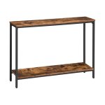 Consoletafel, 47.2 "Smalle ingangstafel, industriële banktafel met plank, toegangstafel voor woonkamer, gang, foyer, gang, kantoor, metalen frame, rustiek bruin en zwart