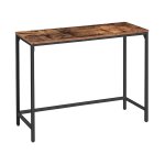 Console/ banktafel met ondersteuningsbalk, gangtoegtafel voor woonkamer, ingang, gang, stevige, gemakkelijke montage, houten look accenttafel, bruine