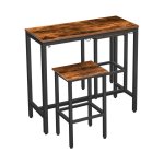 BAR TABLE SET, PUB TABELLEN BAR Hoogte met  Set van 2, stoelen onder de teller Tafel voor kleine ruimtes, industriële eettafelsets voor keuken, woonkamer, feesten