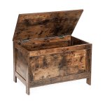 Opslagkist, retro speelgoeddoos Organizer met veiligheidsscharnier, ingang opslagbank ondersteunt 220 lb, 29,9 x 15,7 x 18,9 inch, speelgoedkist, houten look, gemakkelijke montage, rustiek bruin