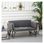 Tuinbank - ComfortGarden - Loungesofa - Stalen armleuningen - Grijs