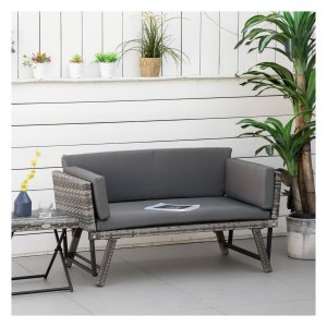 Tuinbank - ComfortGarden - Loungesofa - Stalen armleuningen - Grijs