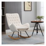 Schommelstoel - Relaxstyle - Houten Poten - Crèmewit