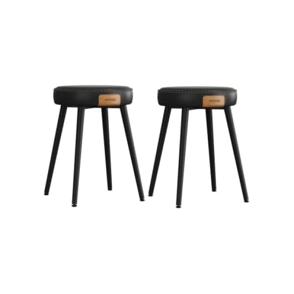 Elegante eetkamerstoelen set van 2 in zwart kunstleer, 48,2 cm hoog geschikt voor keuken en eetkamer