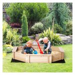 Zandbak - Nature Kidz - Massief houten deksel - Geschikt voor kinderen van 3-8 jaar - Blauw