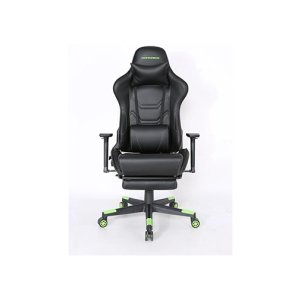 Comfortabele bureaustoel gamestoel met hoge rugleuning, armleuningen en voetensteun - Ergonomisch en belastbaar tot 150 kg - Zwart-groen