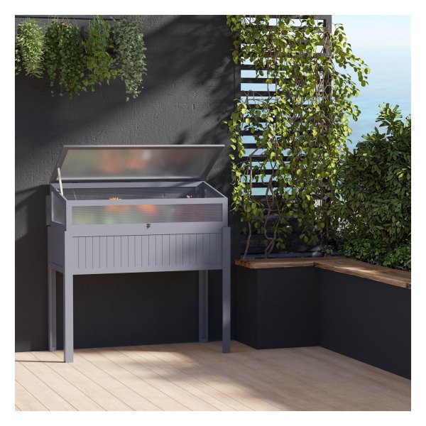 Tuinbed - Groenrijk - Verhoogd - 2-in-1 kas - Grijs