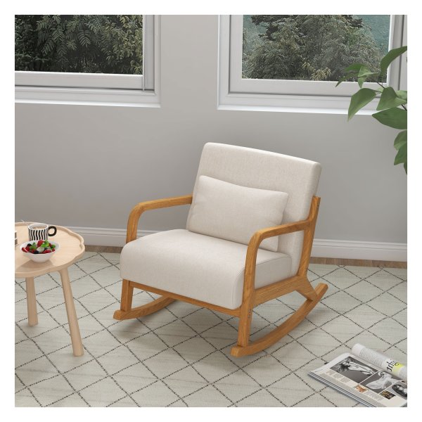 Zetel - Relaxify - Comfortabel - Houten frame - Crèmekleurig
