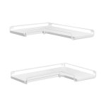 L-vormige hoekplanken voor muur in industriële stijl, set van 2, wolkenwit