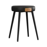 Eetkamerstoel van kunstleer voor keuken en eetkamer, eenvoudig te monteren, zwart, 48,2 cm hoog