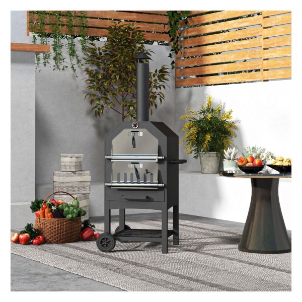 Pizzaoven – Buitengrill - Houtgestookte oven - Zwart
